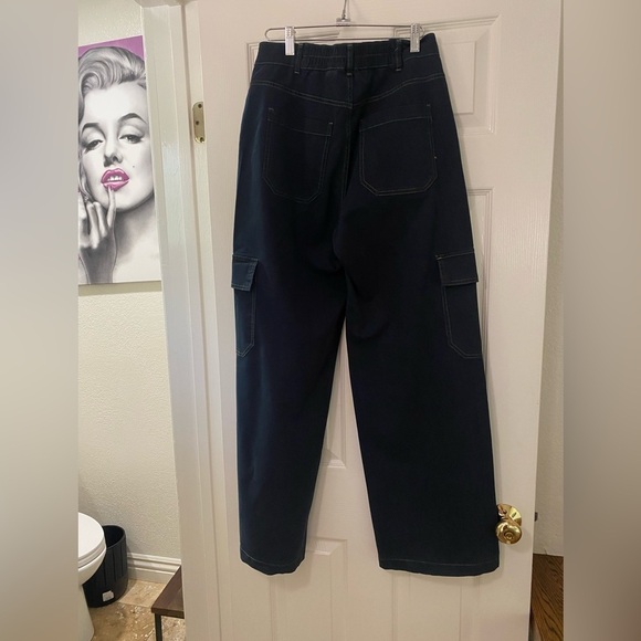 Wild Fable Navy Blue Wide-Leg Cargo Pants – Size M - Picture 5 of 9